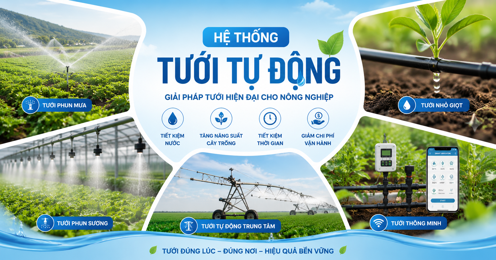 Các hệ thống tưới nước tự động tiết kiệm